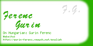 ferenc gurin business card